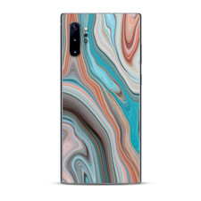 Skins Decal Wrap for Samsung Note 10 Plus Teal Blue Brown Geode Stone Marble