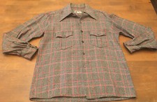 The Wimbledon Company -vintage 70s-80s Button -Up Red/Black Acrylic Blend SZ MED