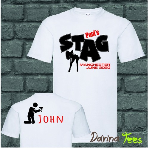 T-Shirt Stampate Personalizzate UNISEX con il tuo logo cervo gallina festa di compleanno - Foto 4 di 11