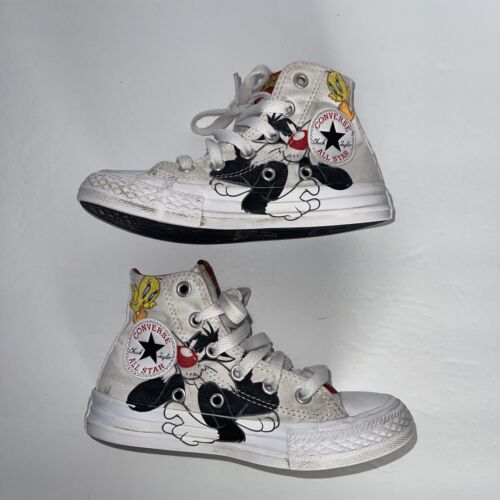Converse Chuck Taylor All-Star Hi Looney Tunes Tweety Sylvester size 11 Youth - Foto 2 di 9