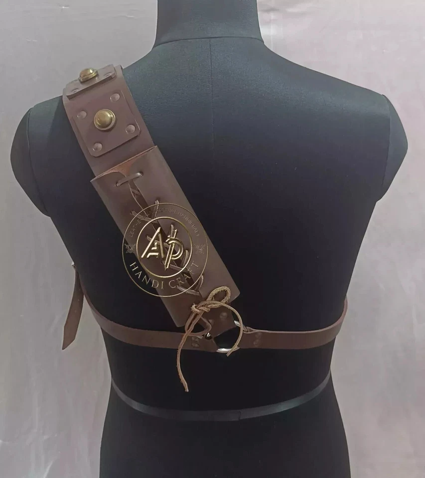 Leather Baldric Shoulder Belt for Medieval Long Sword Claymore Belt Frog Holder - Image 2 of 3