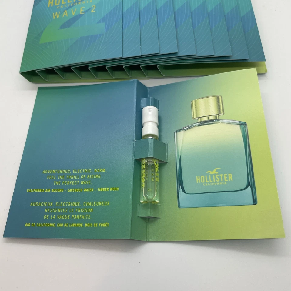 Hollister California Wave 2 spray 10x 0,06 OZ muestra frascos de viaje para él Foto 2 de 4