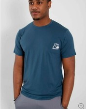 QUIKSILVER MENS HERITAGE SS SHORT SLEEVE RASHGUARD SURF SHIRT MAJOLICA BLUE MED