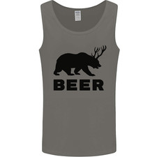 Beer Bear Funny Animal Alcohol Mens Vest Tank Top