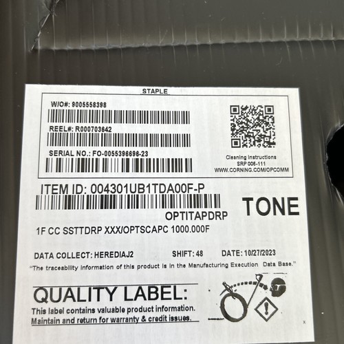 Cavo in fibra ottica Corning 004301UB1 1000 piedi - Foto 5 di 6