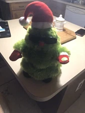 Vtg 90s Douglas Fir tree Animated Singing Jingle Bels Christmas Tree Sunglasses