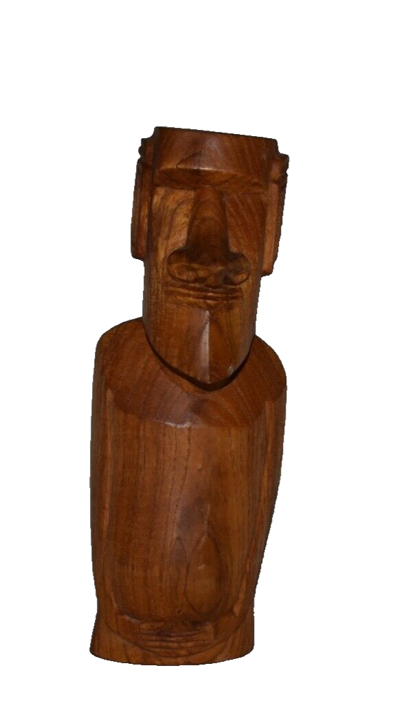 ୨୧ ろいさま ページ ୨୧ Vintage Hand Carved Wood Moai Rapa Nui Figure Easter Island