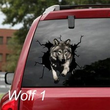 LARGE-SIZED CAR DECAL - WOLF - 6 CHOICES