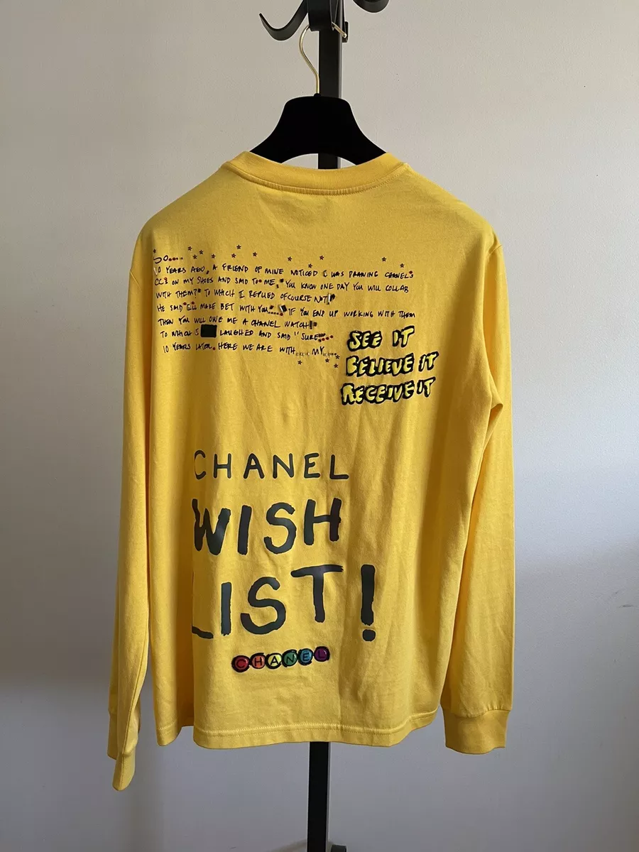 Chanel X Pharrell Yellow Embellished Cotton Short Sleeve T-Shirt L Chanel