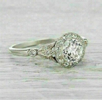 2.30Ct Round Cut Diamond White Gold Finish Engagement Ring Simulated in Size 6.5