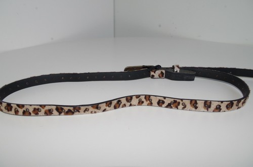 GUESS sz M / 95 WOMENS WAIST BELT LEOPARD REAL LEATHER ANIMAL PRINT SKINNY 660 - Picture 4 of 8
