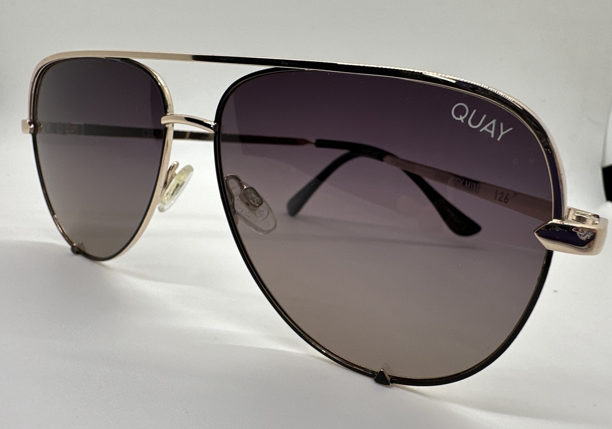 NEW! Rare Quay micro mini gold polarized sunglasses HIGH KEY MINI Classic Aviator Sunglasses with Wire Frame – QUAY main image 2