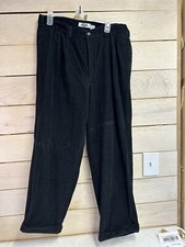VINTAGE 90s Corduroy Cargo Baggy Pants Size 38x30 Mens Black 1990s USA Made