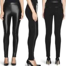 WHITE HOUSE BLACK MARKET THE LEGGING FAUX LEATHER FRONT PANTS SIZE 10 ... WOW