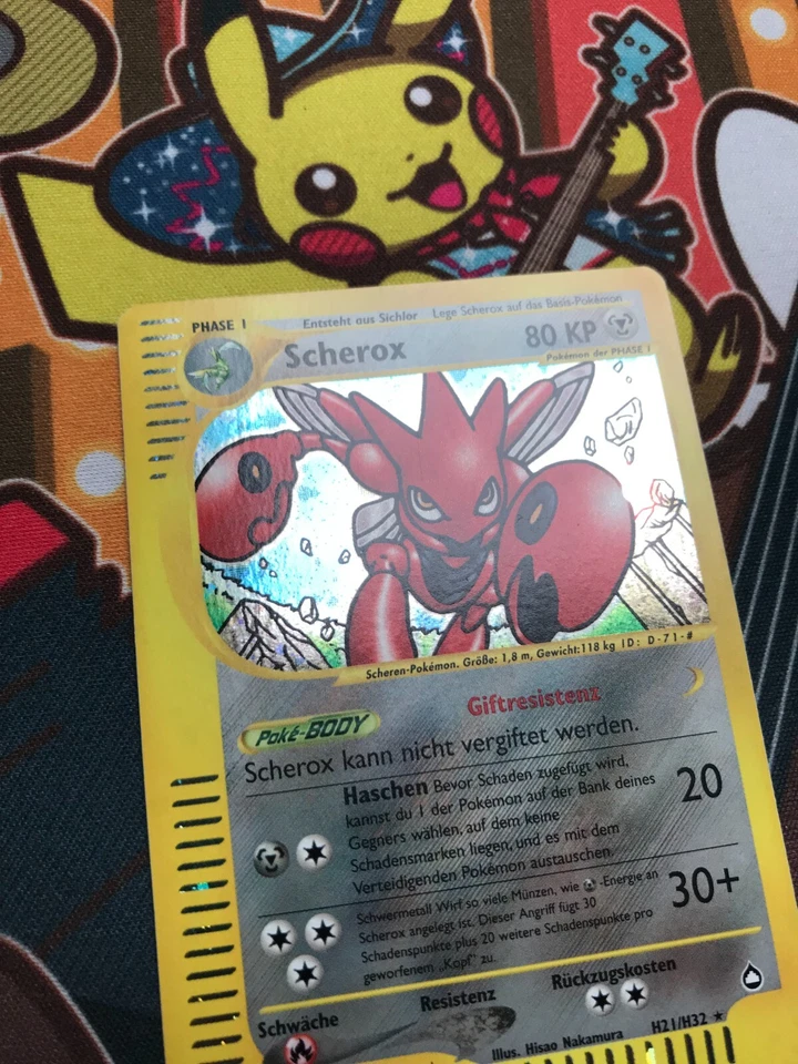 Scherox Holo H21/H32 Aquapolis deutsch Pokemon Karten NM+ - Bild 2 von 4