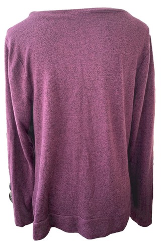 Torrid Super Soft Plush Sweater 0 Stretch Knit Purple Twist / Rouched Accent - Picture 3 of 5