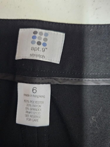APT 9 Womens Size 6 (28x23) Black Capri Ankle Stretch Pants Casual Work - Picture 7 of 7