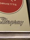 Vtg Chevrolet Corvette Stingray Emblem Mirror In Wood Frame Man Cave Den Garage — photo 8
