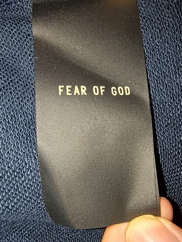Felpa con cappuccio Fear Of God settima collezione XL blu con cappuccio 7 logo made in USA - Foto 9 di 12