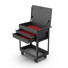 28 in Steel Mechanics Tool Cart 500lb Capacity, Powder-Coated Finish