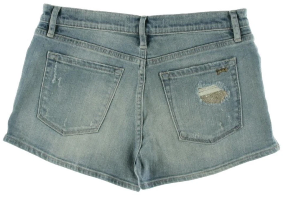 Juicy Couture Shorts NEW Clyde Wash Sequin Patches Denim Size 28 AU10 Womens  - Image 2 of 2