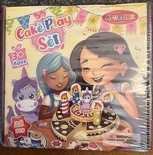 Atoylink Birthday Cake Play Set 28 PCS Wooden Playset BRAND NEW SEALED