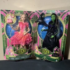 ✨️NEW ~ Wicked Glinda & Elphaba Fashion Dolls (Lot of 2) Mattel {Wizard of Oz}
