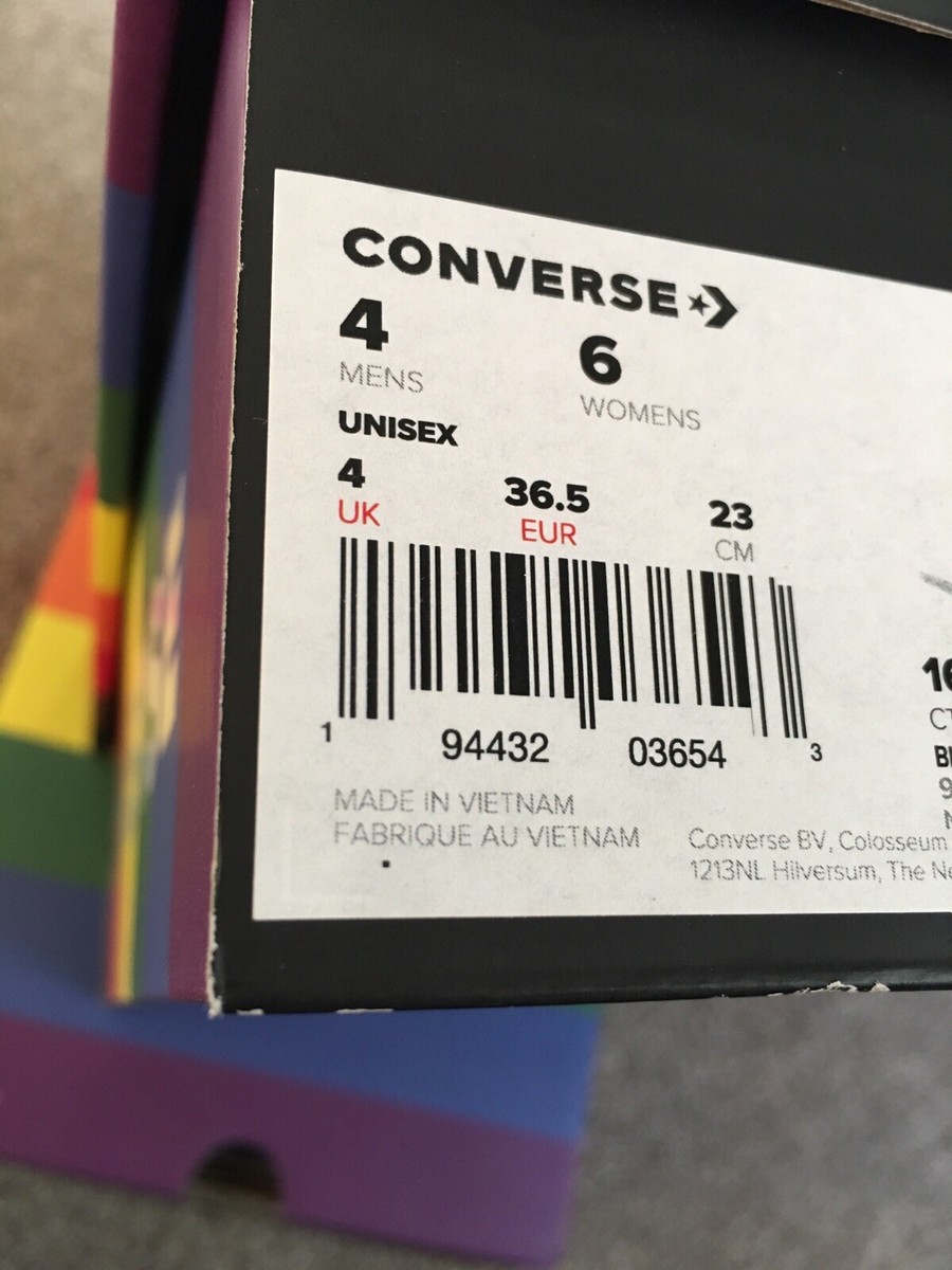 Converse Pride Mens Womens Unisex Hi-Top Trainers Rainbow