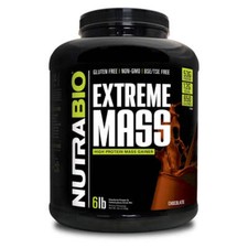 NutraBio Extreme Mass - High-Calorie Protein Gainer for Muscle & Strength - 6 LB