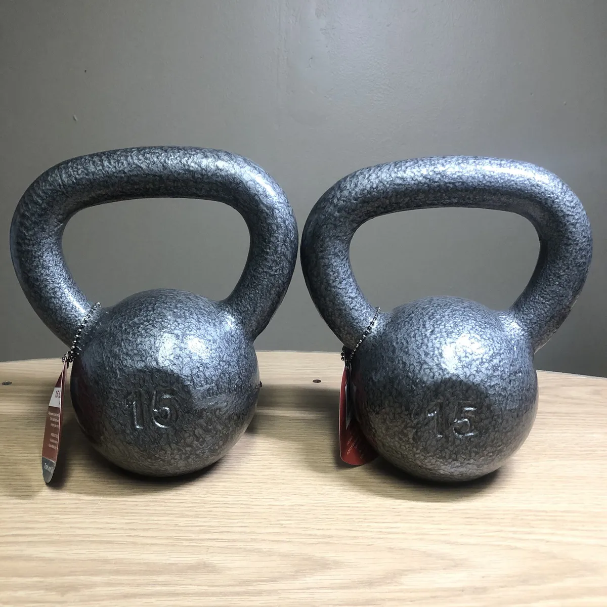 PAIR of 2 Weider 15 Lb Cast Iron Kettlebells Training Home Fitness Workout 74345532175 | eBay