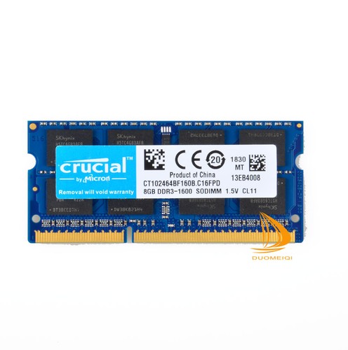 RAM Crucial 16GB 8GB 2Rx8 PC3-12800S DDR3-1600Mhz SODIMM Laptop Memory 1.5V CL11 - Picture 7 of 8