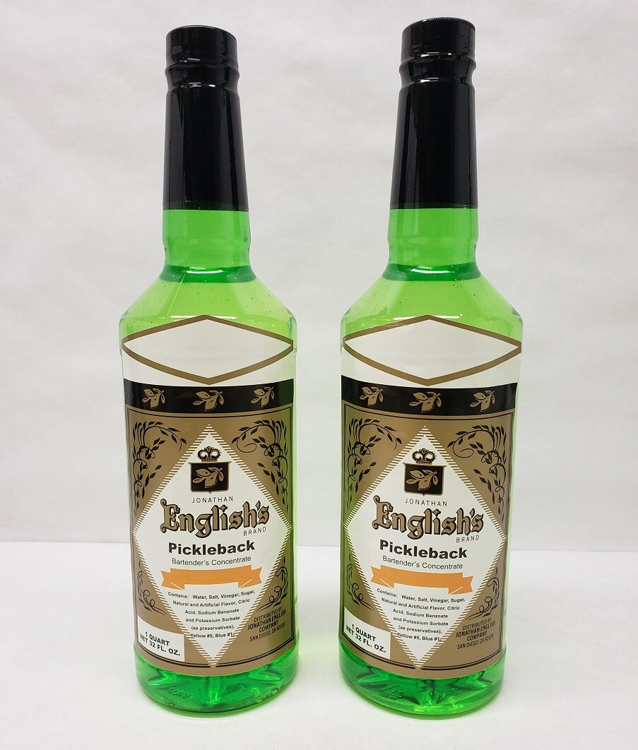 (2x) 32 oz. PICKLEBACK JUICE Bar Mixer Drink Shot Irish Whiskey Chaser