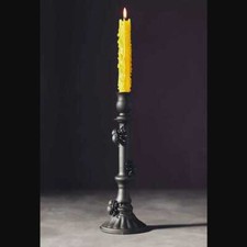 New SET OF 2 Anthropologie spider heavy metal taper candle holders Halloween