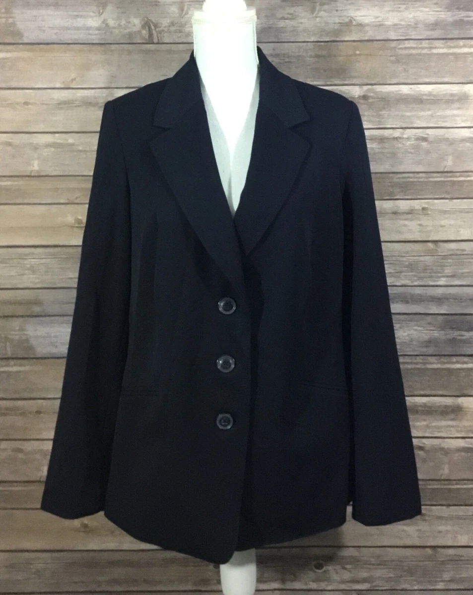 Lane Bryant NWT Womens 3 Button Blazer Suit Jacket 16 Navy Blue Career 209