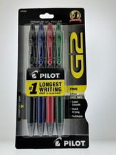 Pilot G2 Fine Point 0.7mm GEL ASST colors Pens INK Pack of 4 USA ONLY 31034