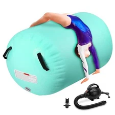 Gymnastics Air Roller Barrel and Inflatable 47x29 inch roller/no mat Green