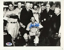 BOB FELLER SIGNED AUTOGRAPH 8x10 PHOTO - BASEBALL ICON CLEVELAND INDIANS HOF PSA