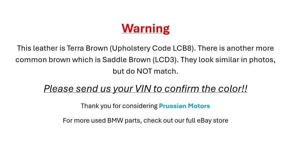 BMW E90 Serie 3 E91 2006-2008 4 puertas asiento trasero de fábrica parte inferior cuero Terra OEM Foto 2 de 4