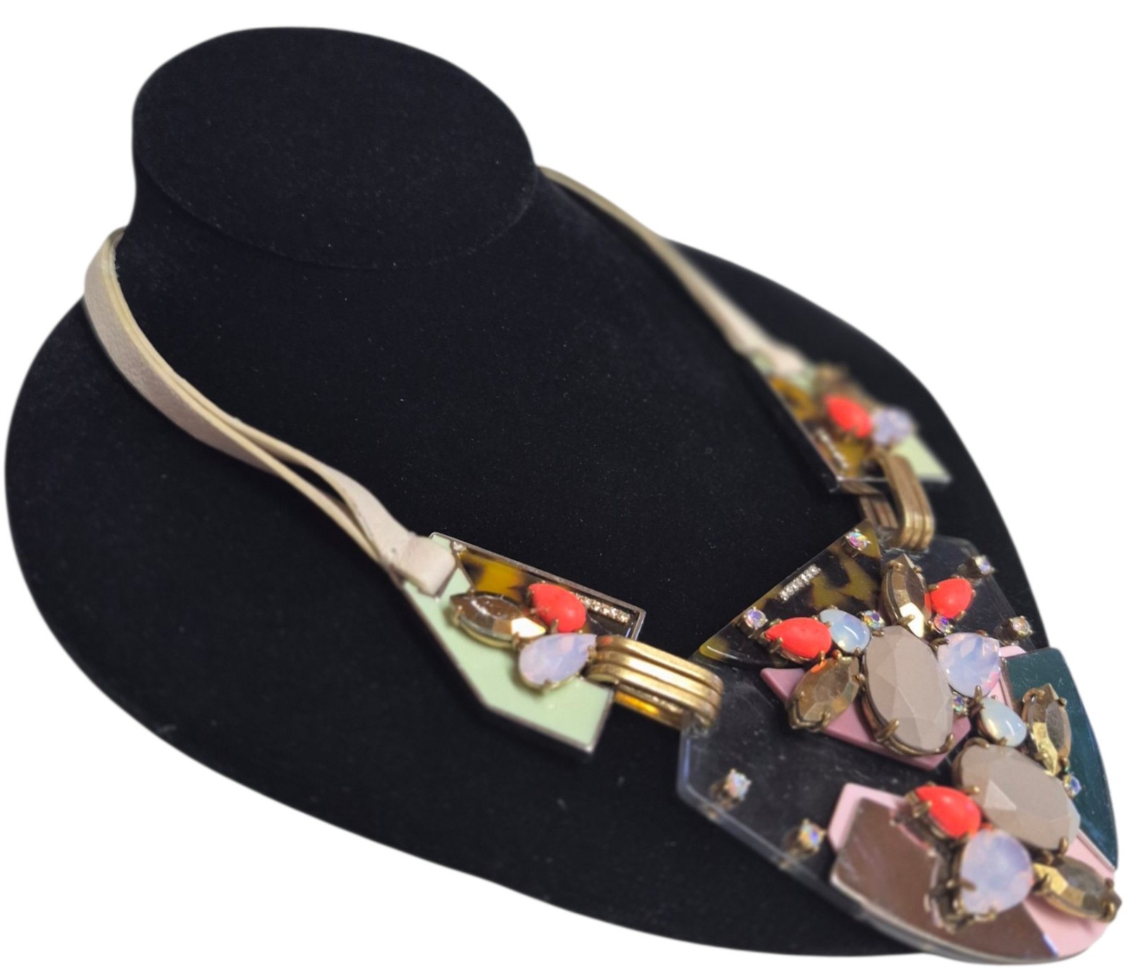 J.Crew Techtonic Statement Necklace Tortoise Grey… - image 12