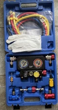 OMT 4 Way Manifold Gauge Set for R1234yf AC Service & Repair S50