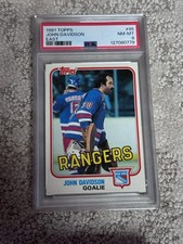 PSA 8 HOCKEY CARD 1981 TOPPS NEW YORK RANGERS JOHN DAVIDSON