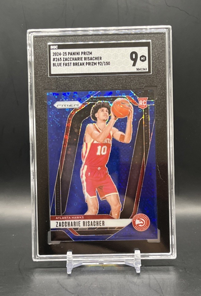 2024-25 Panini Prizm - Zaccharie Risacher #265 Blue Fast Break Prizm /150 (RC)