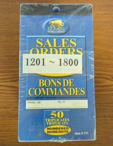 LOT OF 12 - BUFFALO 50CT SALES ORDERS SLIPS  **PIC IS THE ACTUAL LOT**