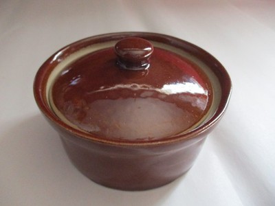 Pearsons Chesterfield Stoneware Pottery Brown butter Crock & Lid 1810 England