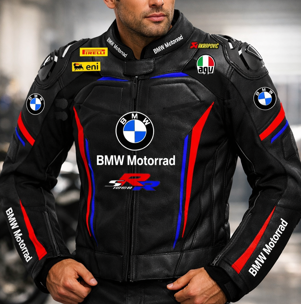 BMW Motorradレッド ライダースジャケット レザージャケット レディス New BMW Motorrad Biker Leather Jacket Premium Biker Gear Racing