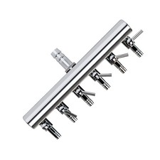 Silver Aquarium Air Valve Manifold 4.5 x 2.1 Inch Fish Tank Air Pump Splitter