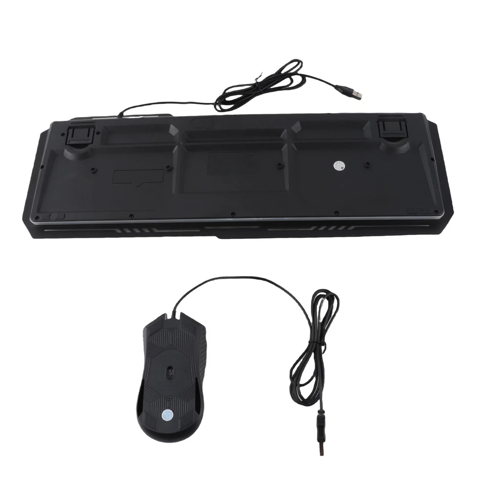 Wired Keyboard Mouse Combo 1200DPI RGB Light Ergonomic 104 Keys Aluminum Alloy - Image 3 of 4