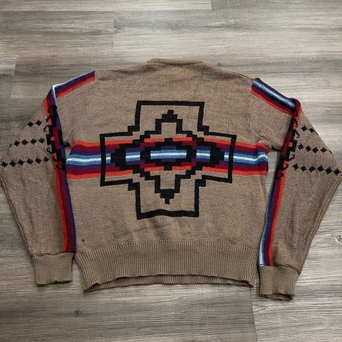 Pendleton Sweater Adult L High Grade Western Wear Virgin Wool Aztec USA Made Vtg - Picture 15 of 17
