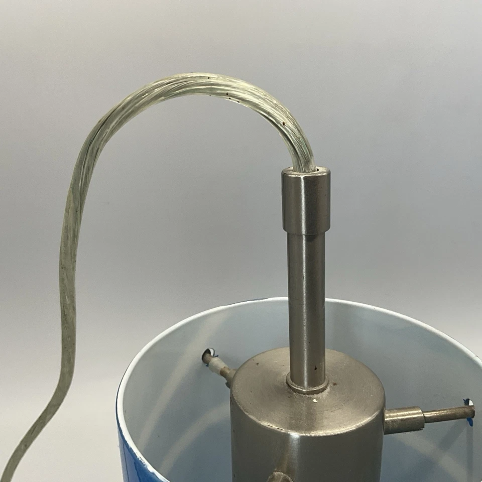 "2 luces colgantes de cilindro giratorio azul con cinta blanca 10 1/2"" T" Foto 3 de 4