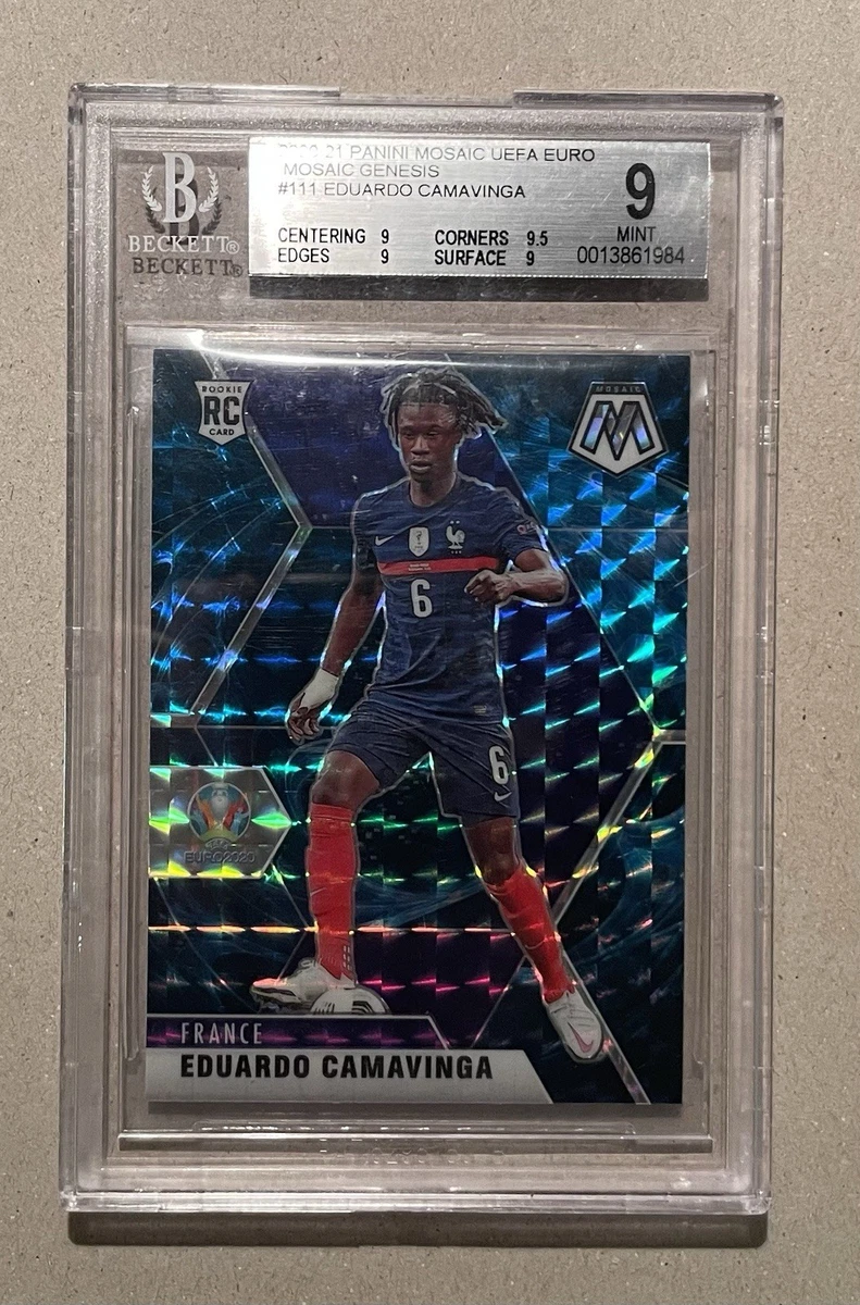Carte Panini Mosaic UEFA Euro 2020 - Eduardo Camavinga RC Rookie Réactif OR #111 - NM/M